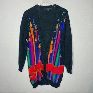 Vintage candles sweater cardigan